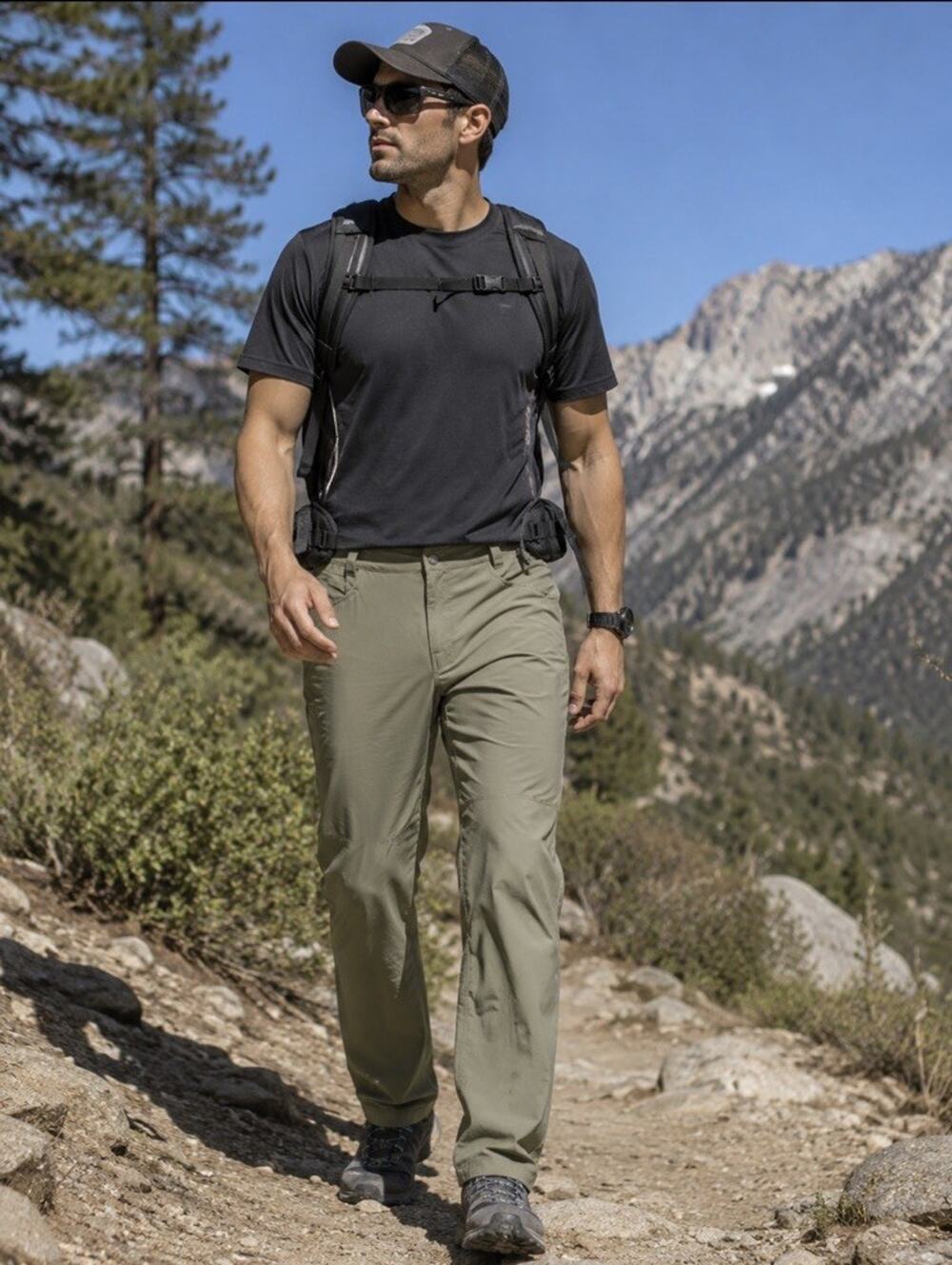 The North Face Pants Mens Size 40 Olive Nylon Hiking Trail Straight Leg Pockets